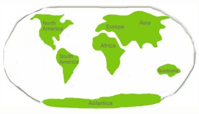 continents diagram for clay model