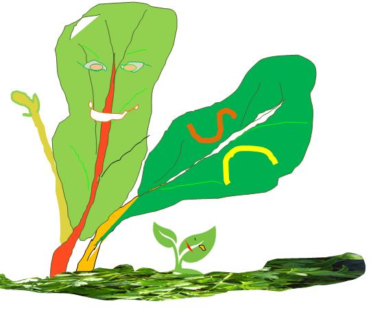 swiss chard super hero cartoon